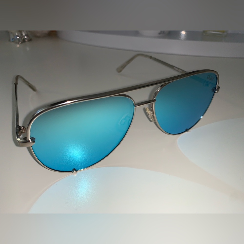 QUAY X DESI Blue tinted sunglasses